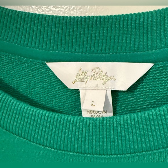 Lilly Pulitzer Green Sweatshirt with Palm Tree Design - Picture 3 of 10